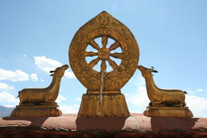 Buddhist Wheel and Deer